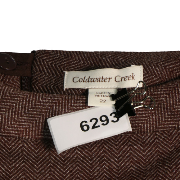 Coldwater Creek Skirt Women 22 Brown Herringbone Old Money Heritage Timeless - Picture 8 of 8